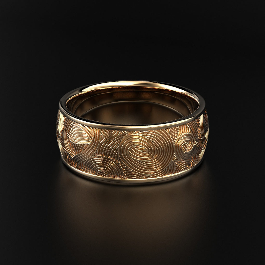 men's newgrange spiral engraved wedding band, photo 2