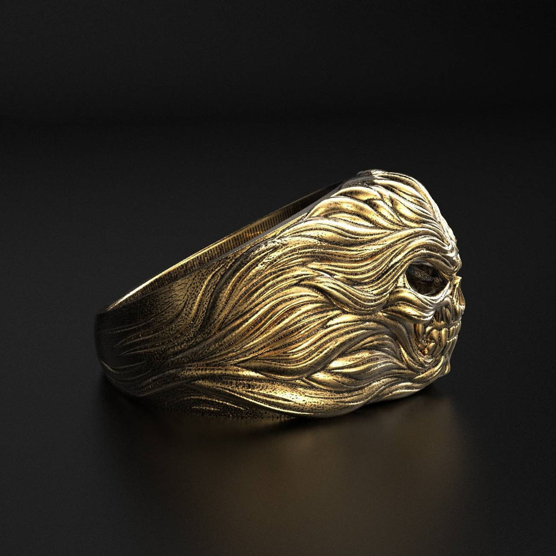 skull ring with a hundred-waves line texture, photo 5