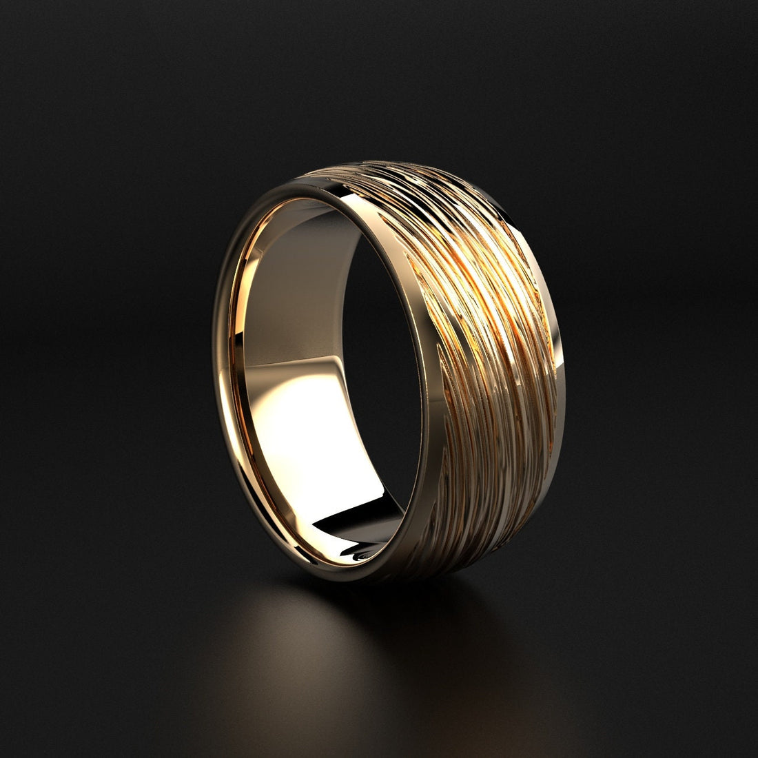 brushed men's wedding band with a matte finish, photo 6