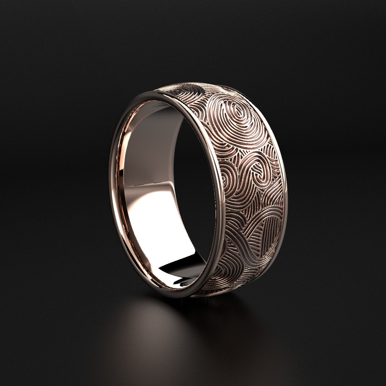 men's newgrange spiral engraved wedding band, photo 5