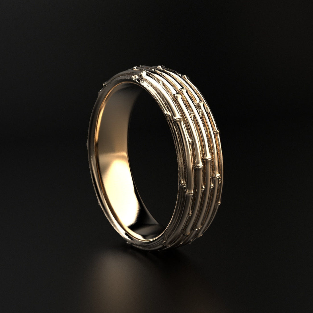 bamboo pattern wedding ring, photo 6