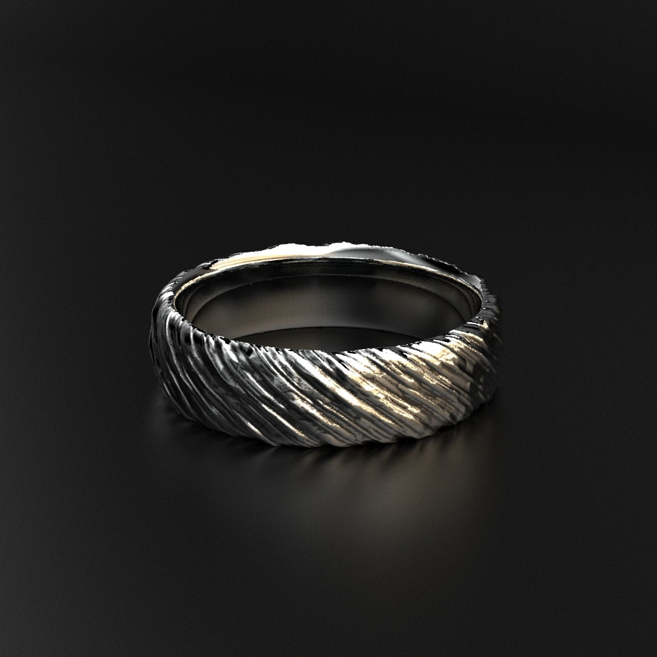 rustic hammered wedding band, photo 1