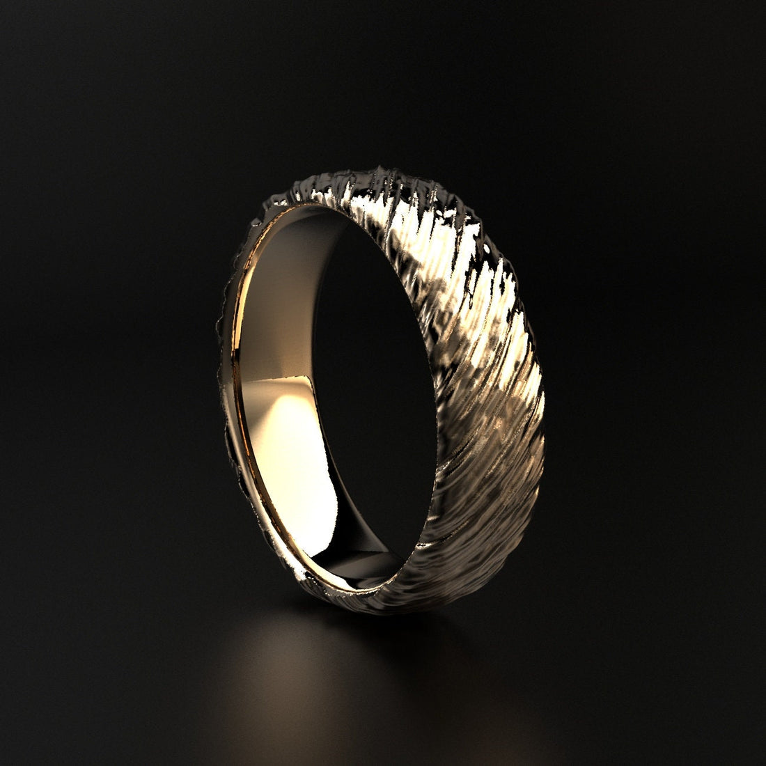 rustic hammered wedding band, photo 5