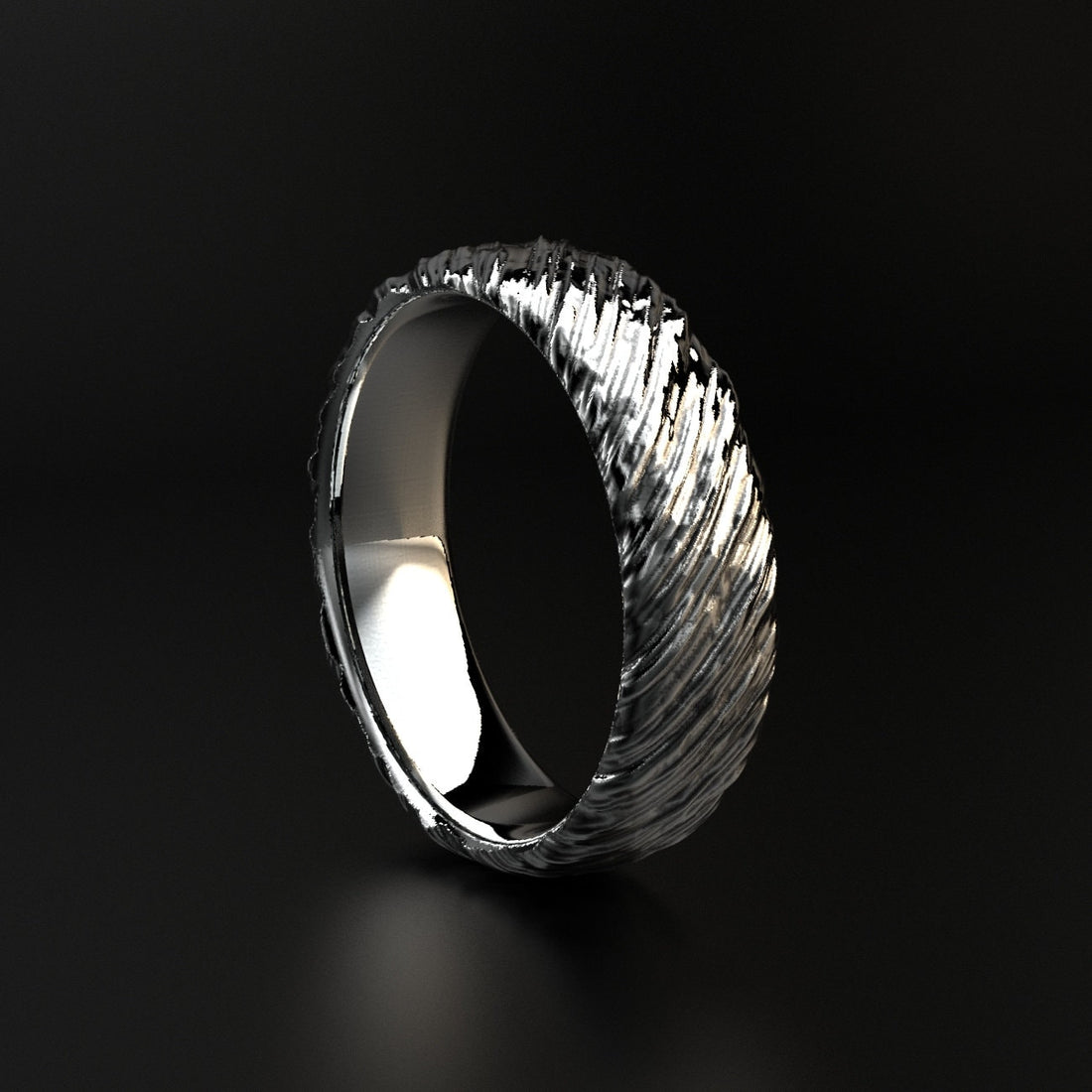 rustic hammered wedding band, photo 6