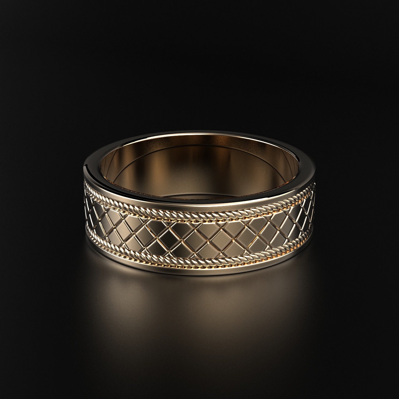 criss-cross wedding ring for men, photo 2