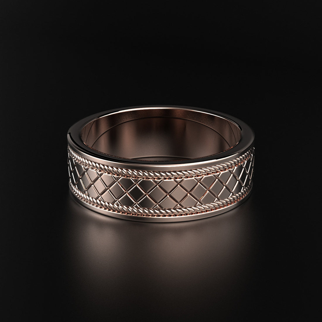 criss-cross wedding ring for men, photo 3