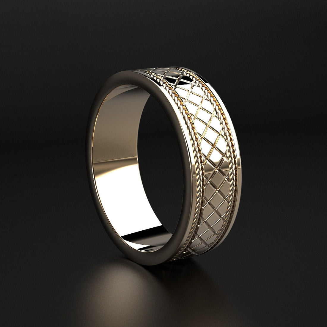 criss-cross wedding ring for men, photo 5