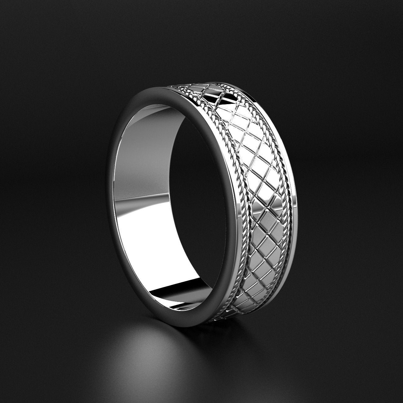criss-cross wedding ring for men, photo 4