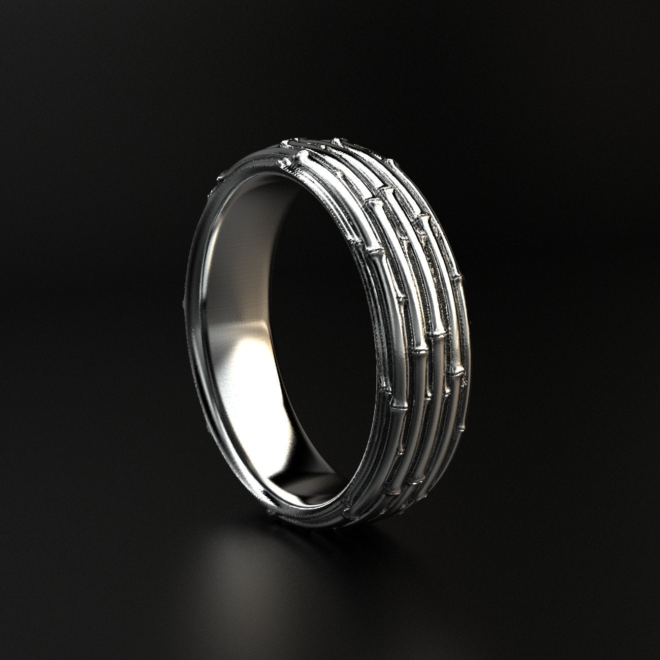bamboo pattern wedding ring, photo 1