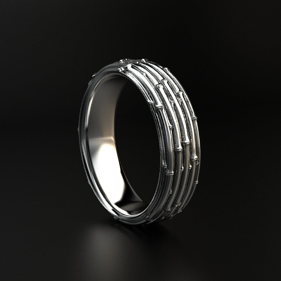 bamboo pattern wedding ring, photo 1