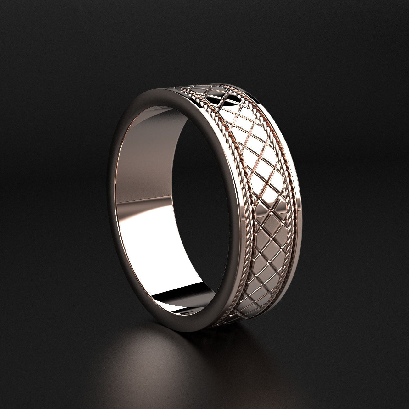 criss-cross wedding ring for men, photo 6