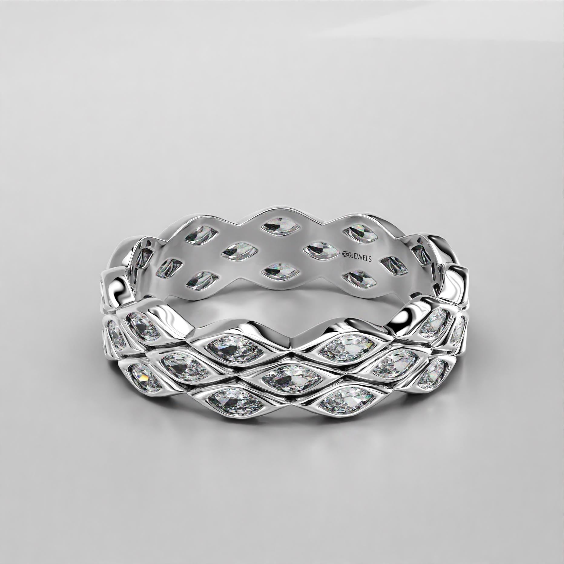 modern marquise wedding ring with sparkling stones, photo 8