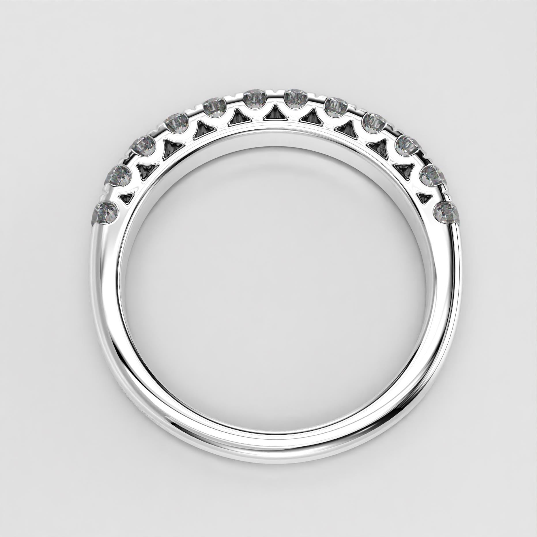 scallop shared claw wedding band with sparkling stones, photo 4