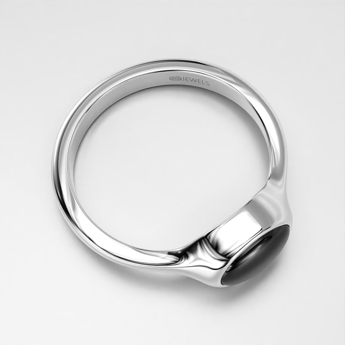 vintage oval onyx cabochon ring in sterling silver and gold, photo 3