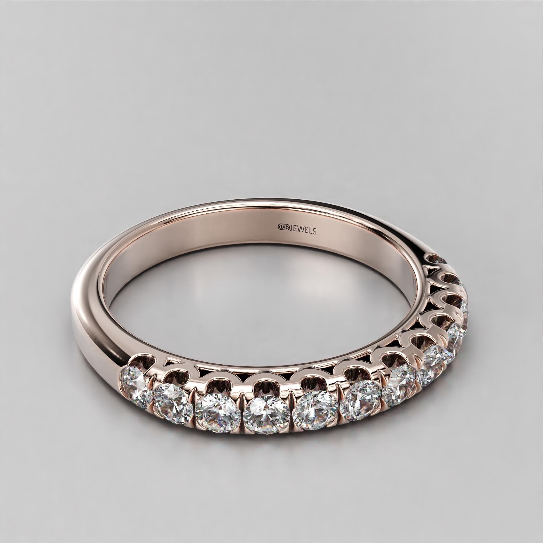 scallop shared claw wedding band with sparkling stones, photo 5