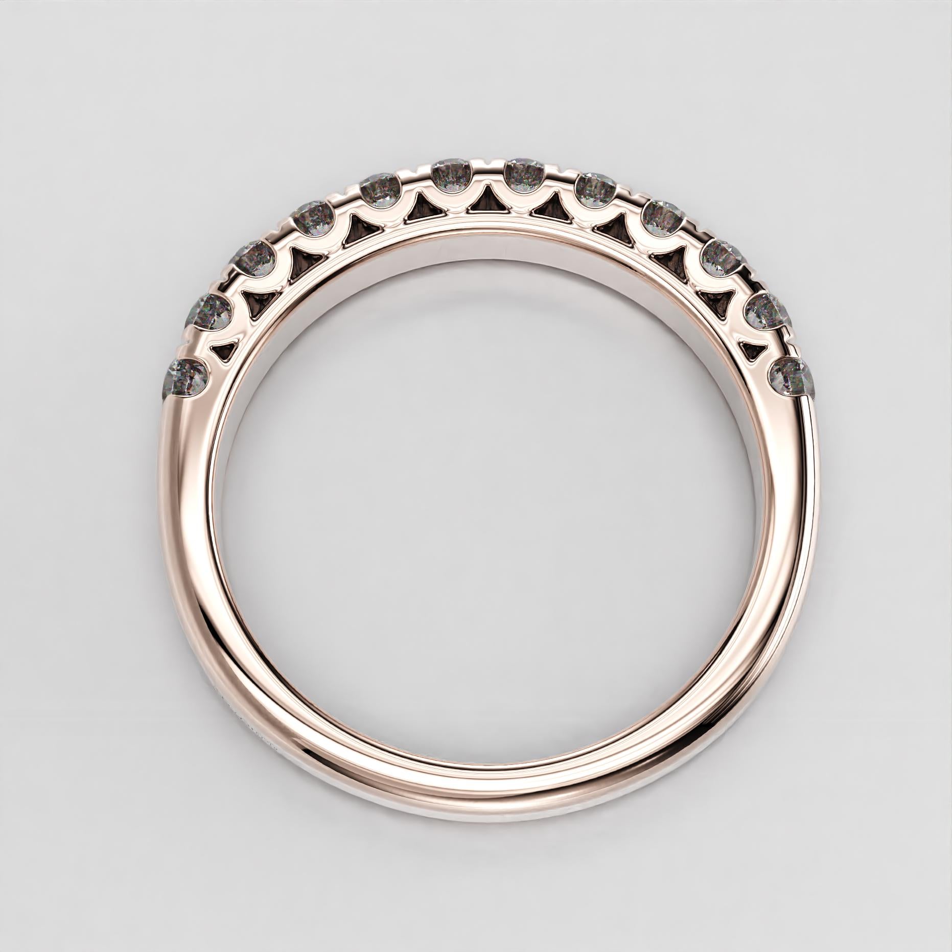 scallop shared claw wedding band with sparkling stones, photo 6