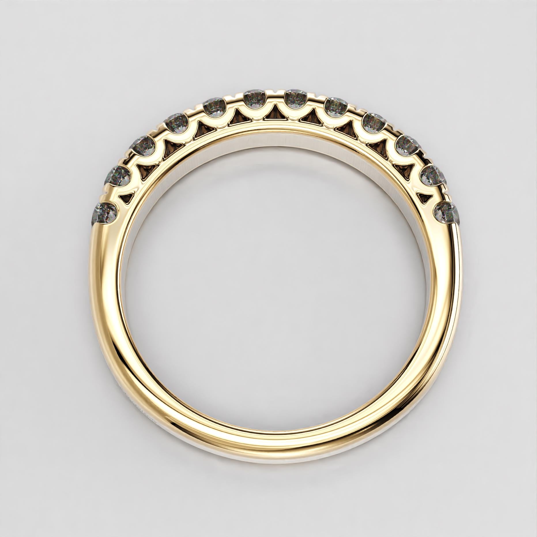 scallop shared claw wedding band with sparkling stones, photo 9