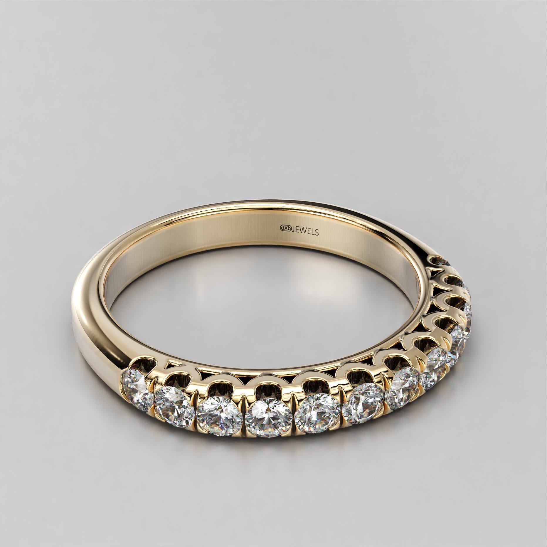 scallop shared claw wedding band with sparkling stones, photo 10
