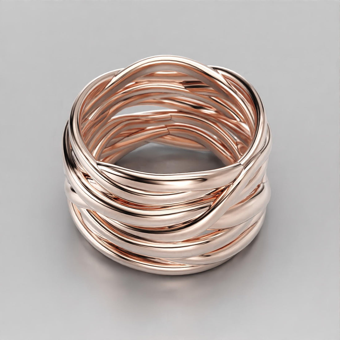 multi-strand crossover statement ring in sterling silver and gold, photo 5