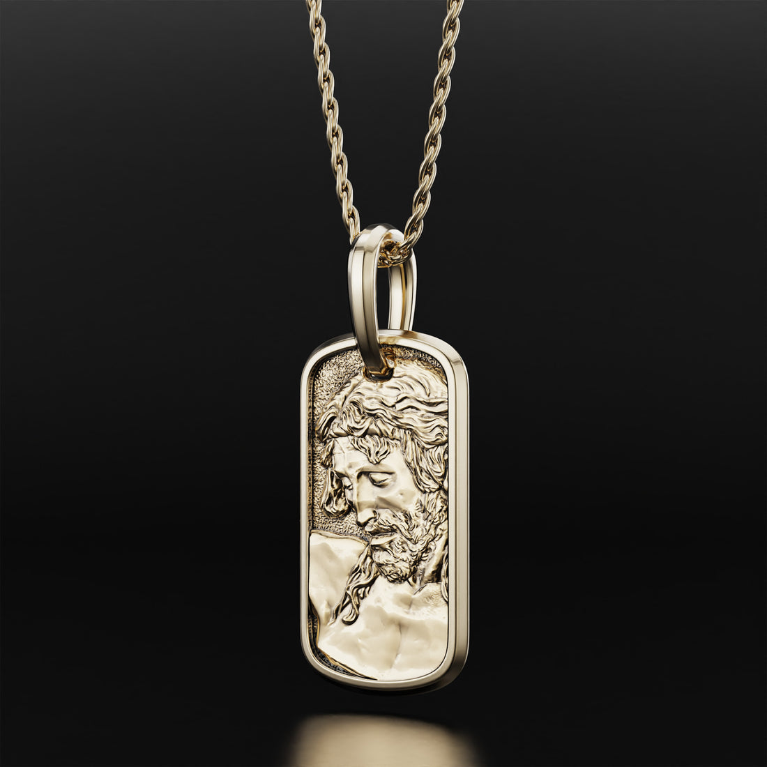 Exquisite Jesus Necklace - Available in 14k Yellow Gold, 14k White Gold, Platinum, and Silver