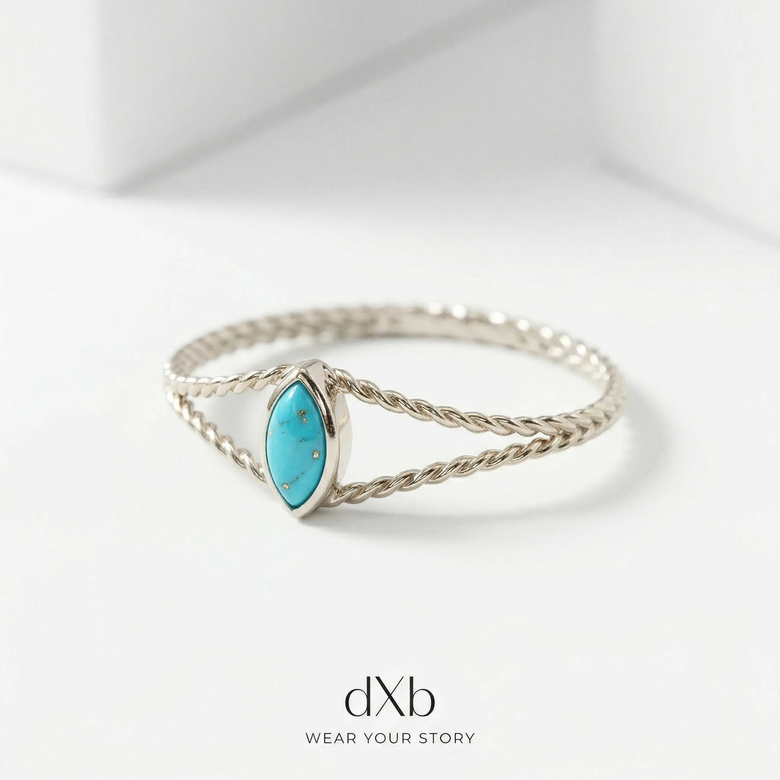 platinum Marquise gemstone Marquise Twisted Rope Band ring