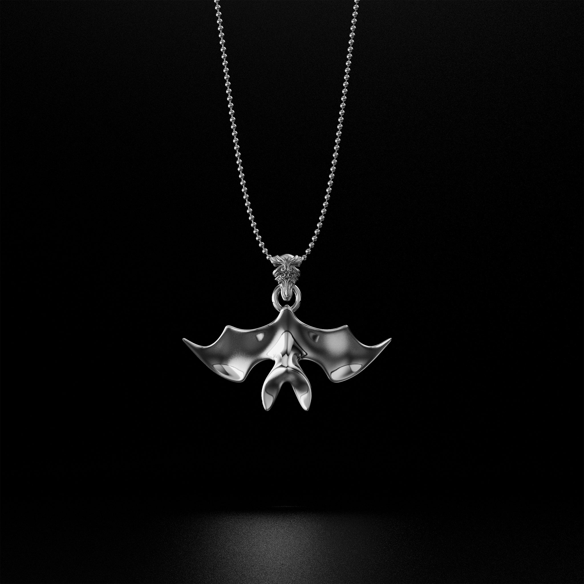 Minimalistic Bat Necklace, Available in Gold, Silver, and Platinum - Elegant and Unique Bat Jewelry