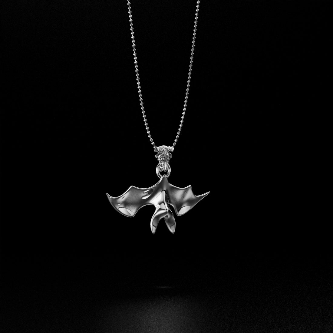 Minimalistic Bat Necklace, Available in Gold, Silver, and Platinum - Elegant and Unique Bat Jewelry