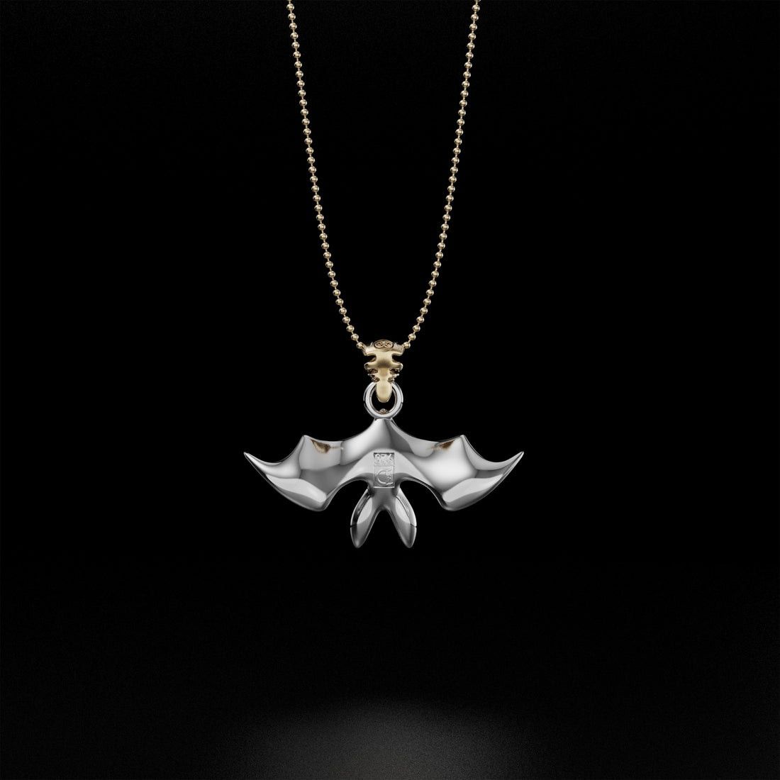 Minimalistic Bat Necklace, Available in Gold, Silver, and Platinum - Elegant and Unique Bat Jewelry