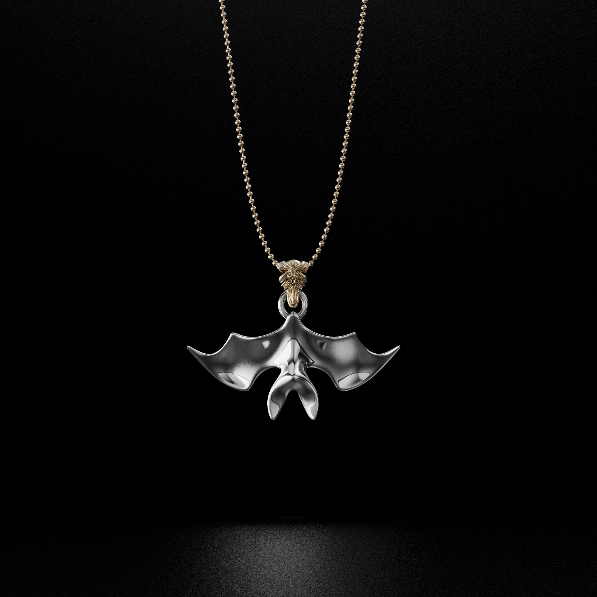Minimalistic Bat Necklace, Available in Gold, Silver, and Platinum - Elegant and Unique Bat Jewelry