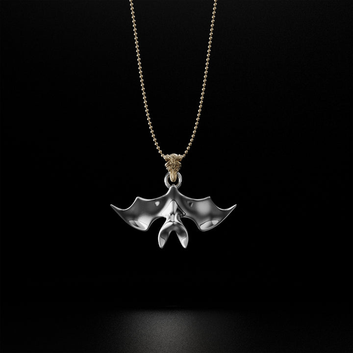 Minimalistic Bat Necklace, Available in Gold, Silver, and Platinum - Elegant and Unique Bat Jewelry