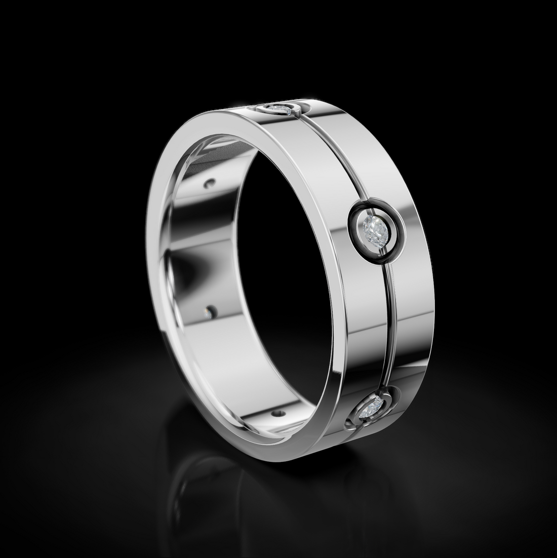 Modern Men's Diamond Wedding Ring: Contemporary Elegance