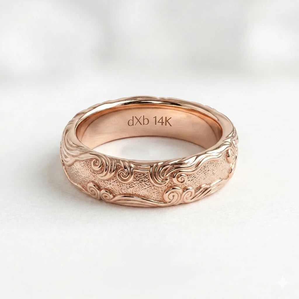 Oceanic Tide Filigree Scrollwork Ring