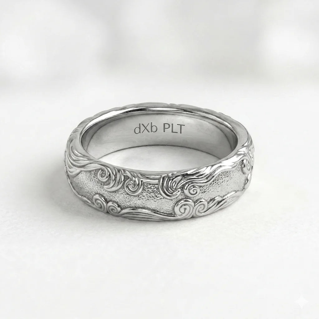 Oceanic Tide Filigree Scrollwork Ring