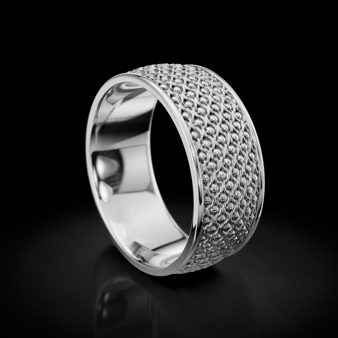 Elegant Patterned Wedding Band for Men - Distinctive Design