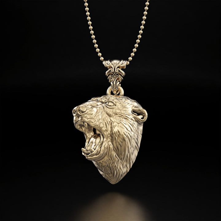 Luxury Polar Bear Pendant Necklace - White & Yellow Gold, Platinum, and Silver - Save the Planet Collection