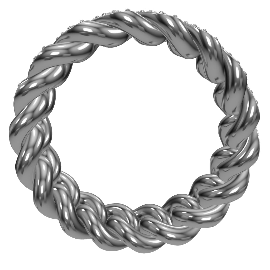 Men's Diamond Cuban Chain Wedding Ring: Bold Elegance