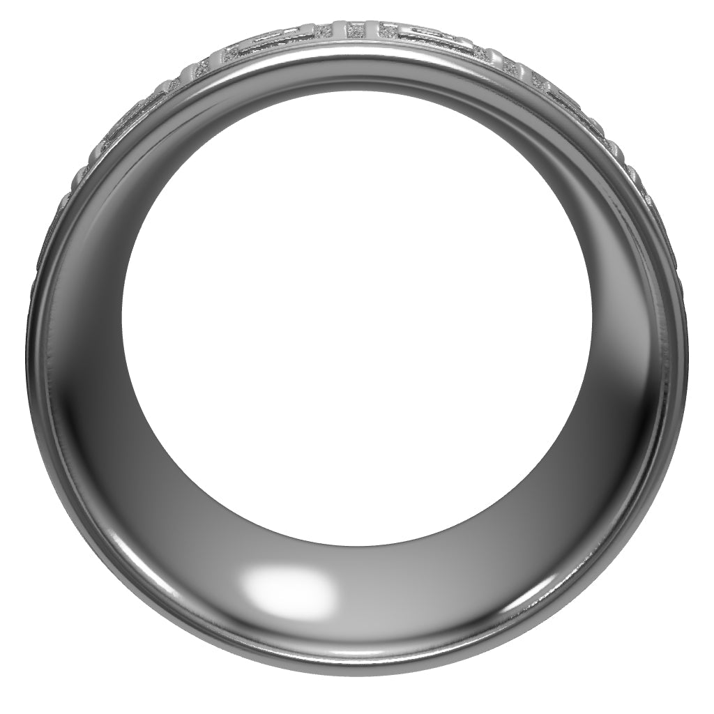 Greek Key Men's Wedding Bands - Elegant Rings
