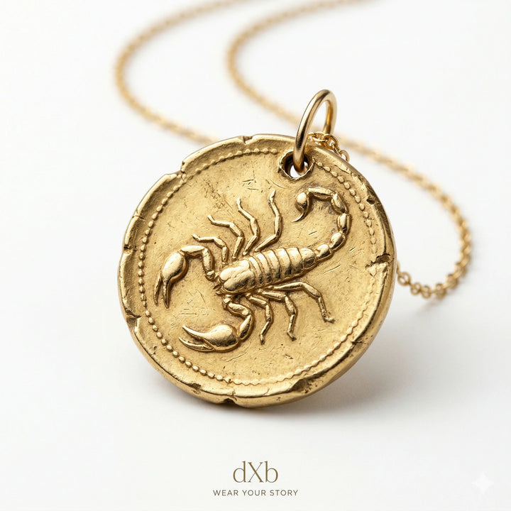 14k yellow gold Scorpion Medallion pendant