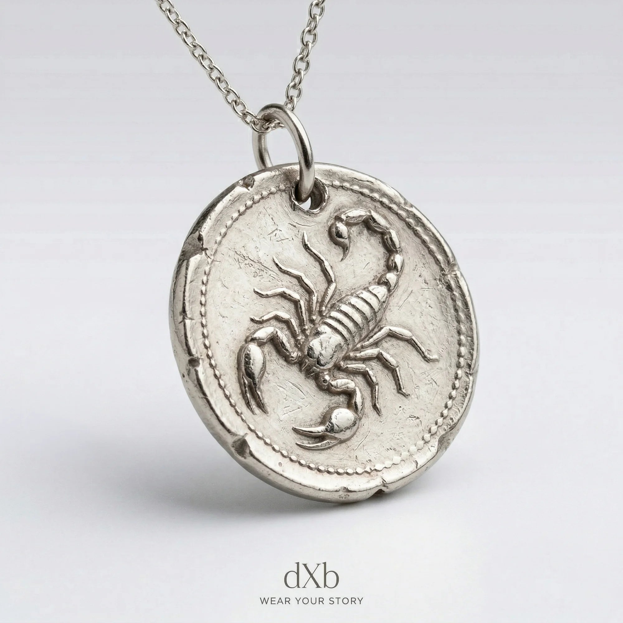 silver Scorpion Medallion pendant