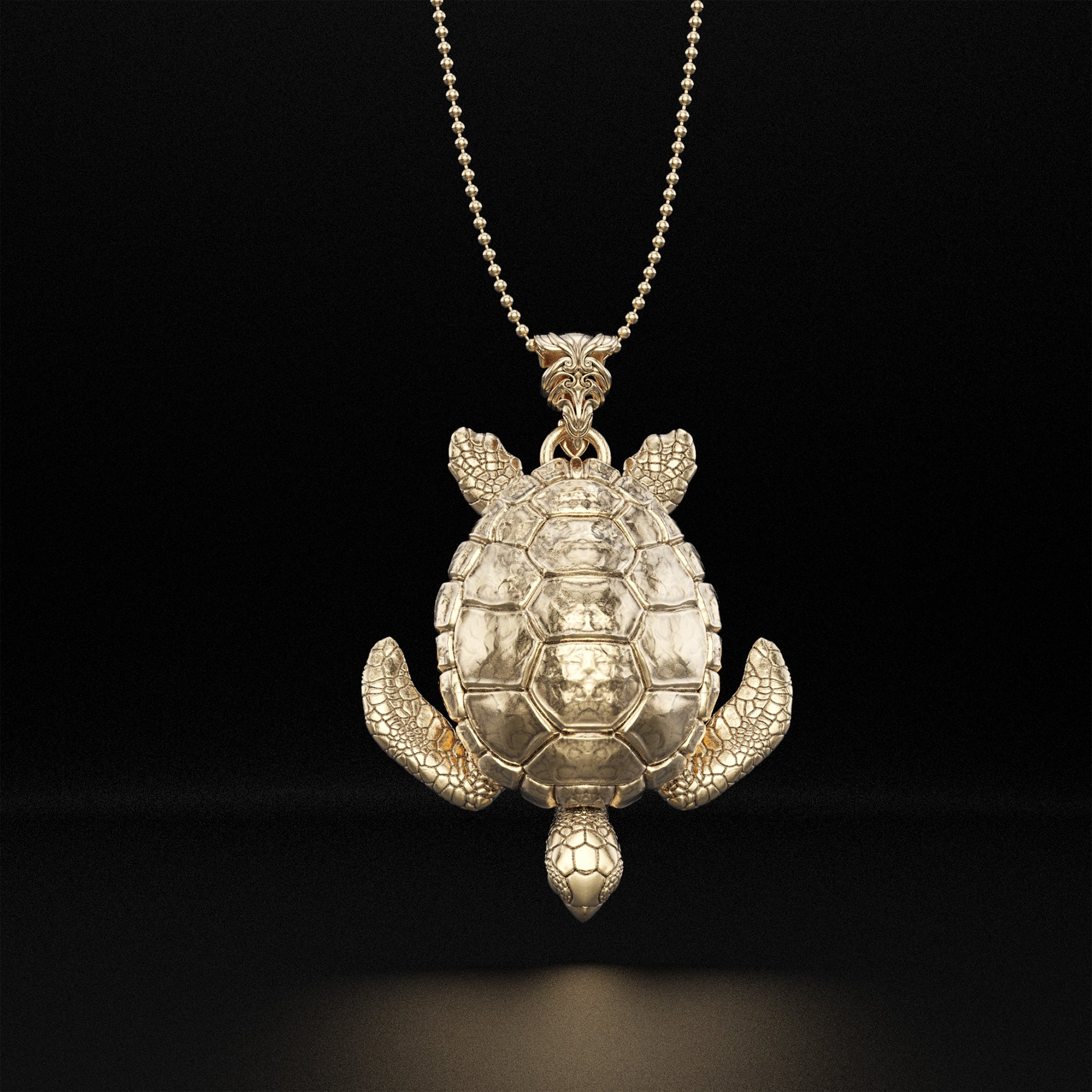 Turtle factory 14k solid gold pendant