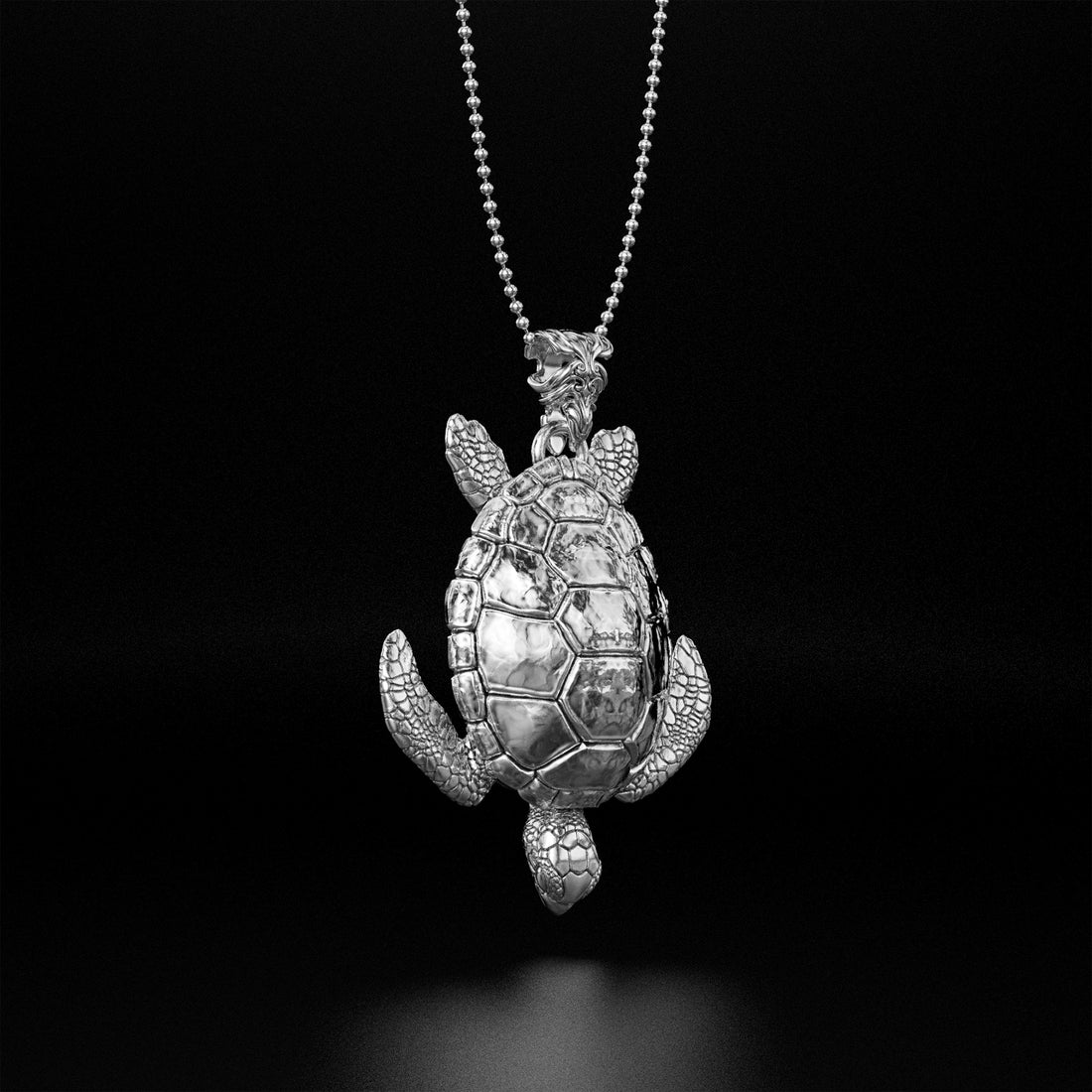 Sea Turtle Pendant - 14k Yellow Gold, 14k White Gold, Platinum, Silver - Save Endangered Animals - Live and Let Live Collection