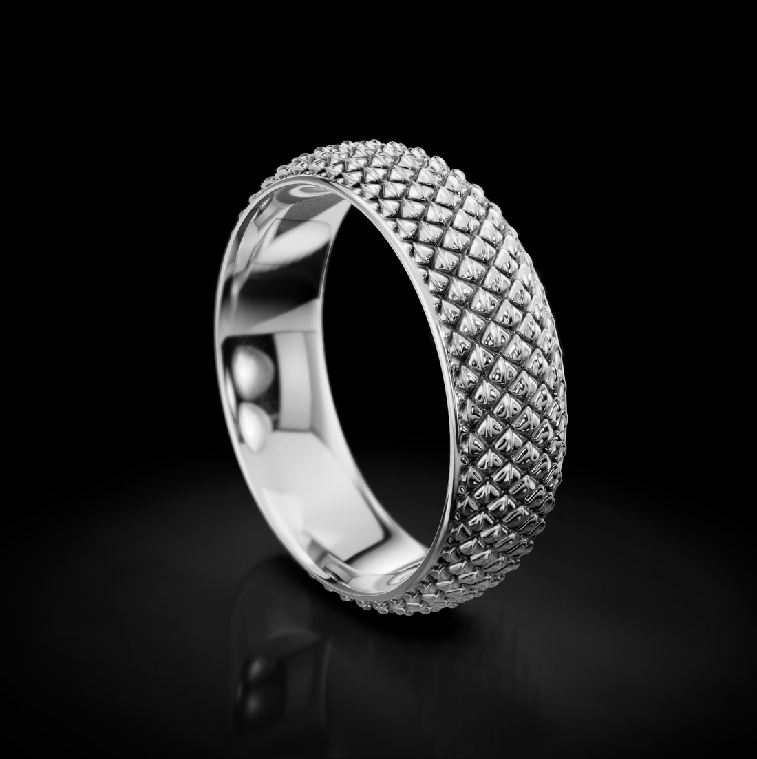 Serpentine Charm: Exquisite Snake Texture Wedding Band