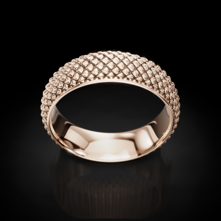 Serpentine Charm: Exquisite Snake Texture Wedding Band