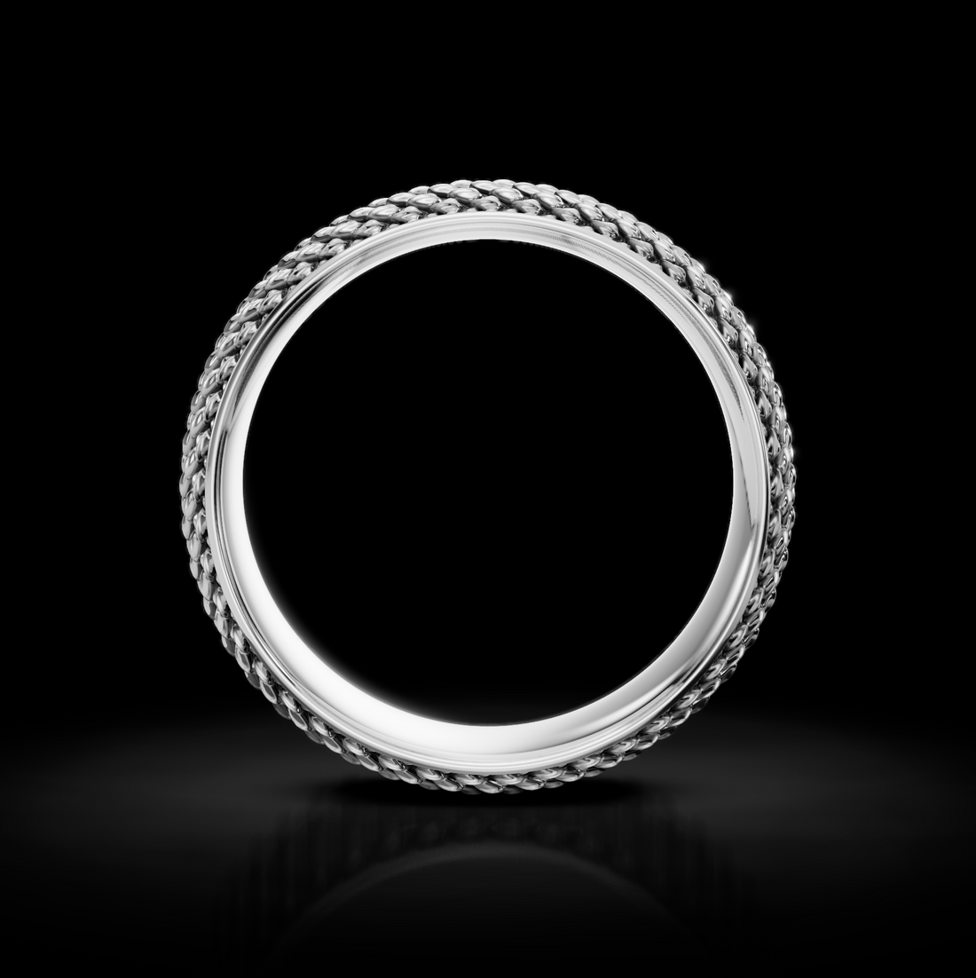 Serpentine Charm: Exquisite Snake Texture Wedding Band