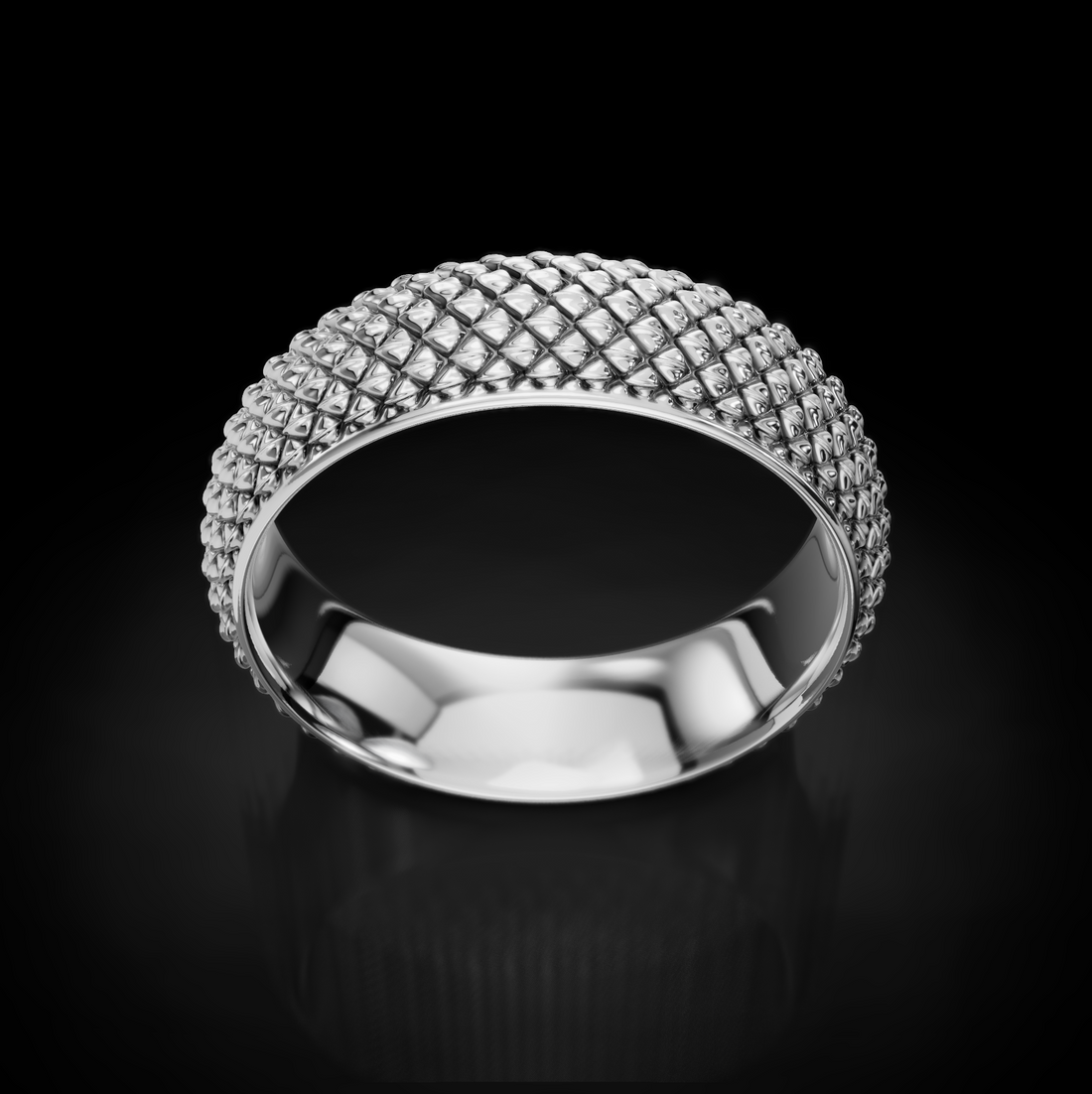 Serpentine Charm: Exquisite Snake Texture Wedding Band