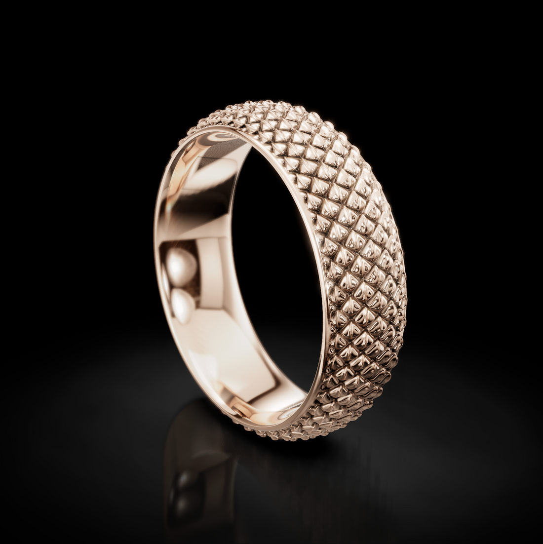 Serpentine Charm: Exquisite Snake Texture Wedding Band