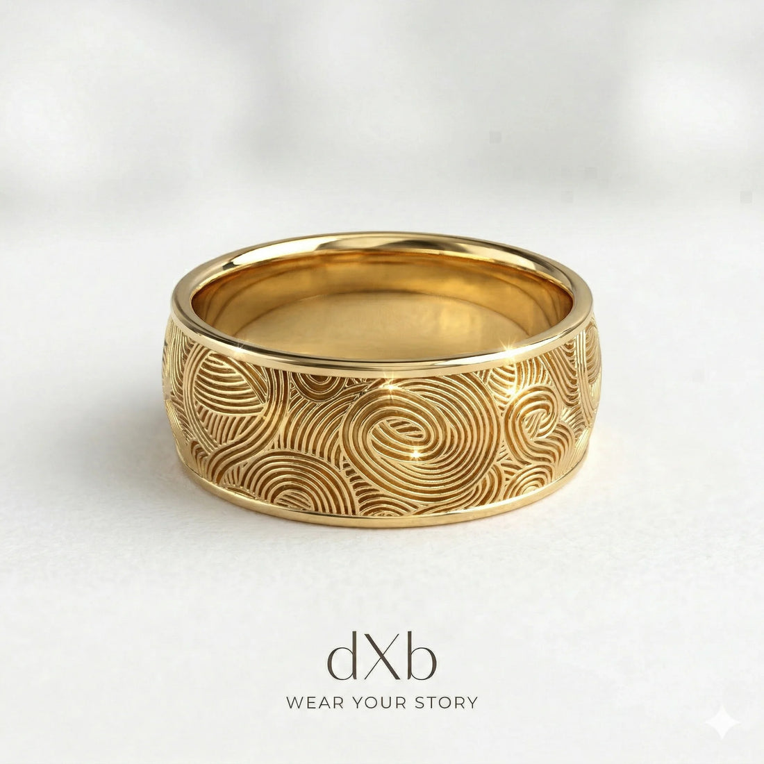 14k rose gold Abstract Swirl Pattern Band ring