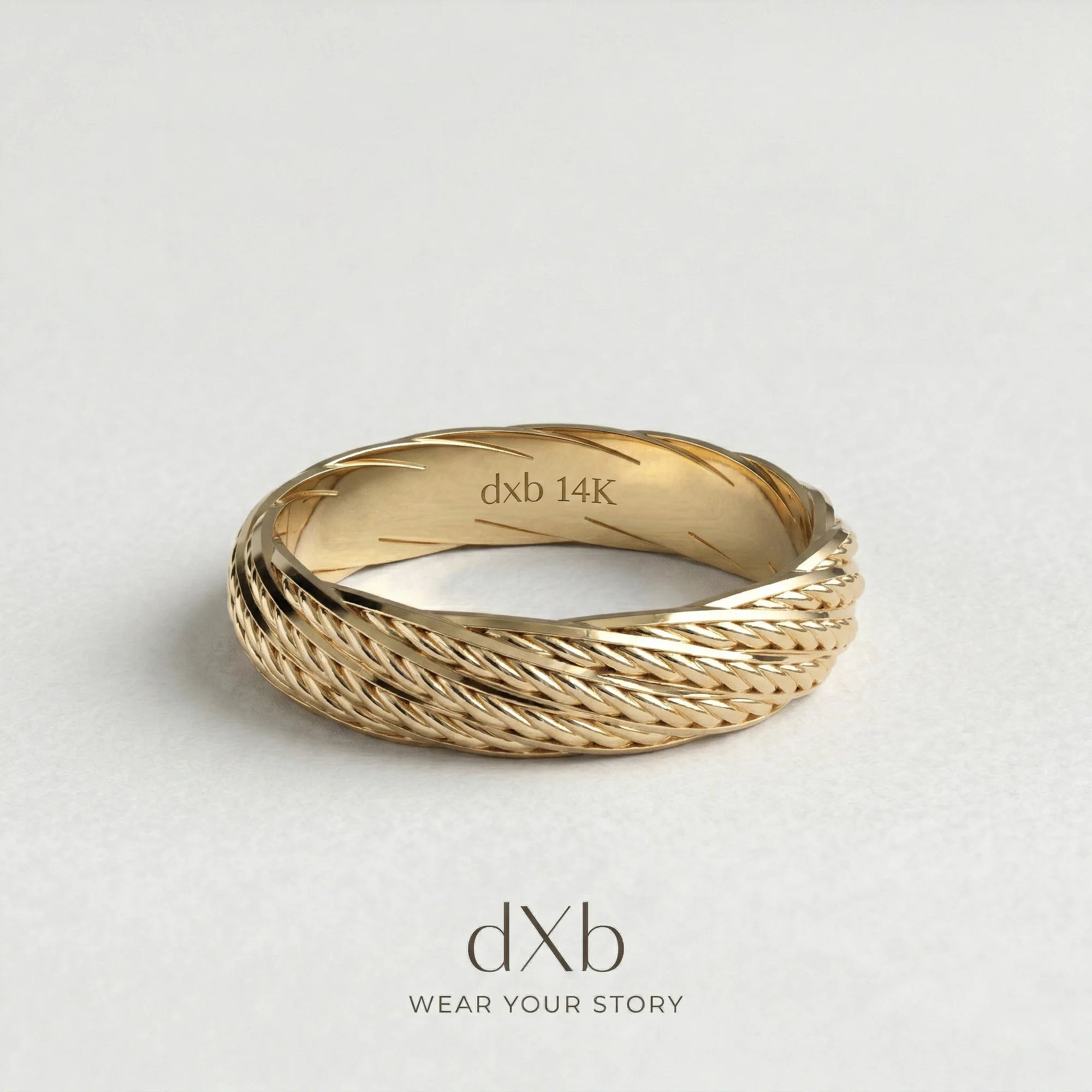 14k yellow gold Braided Rope Band ring