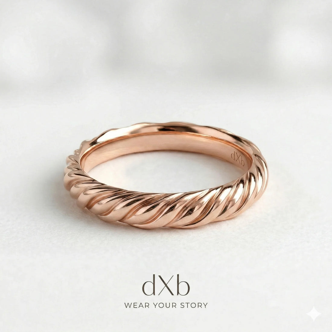 14k rose gold Twisted Rope Band ring
