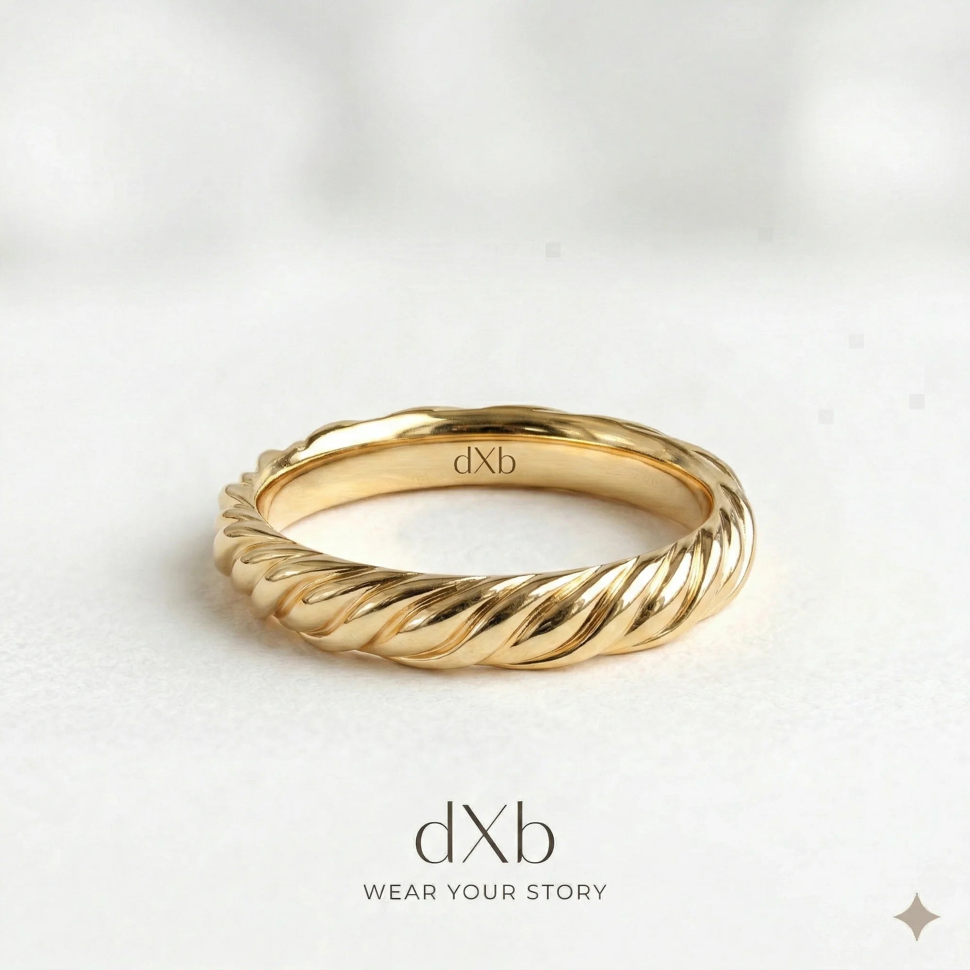 14k yellow gold Twisted Rope Band ring